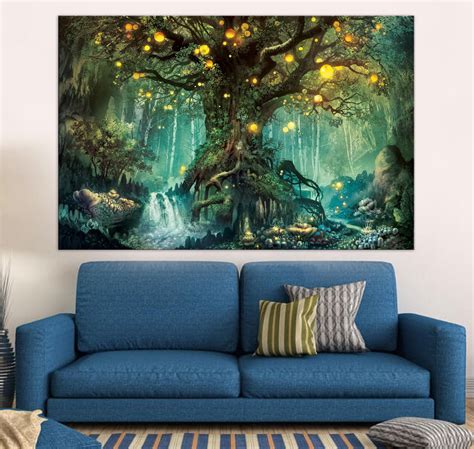 Tree of Life Canvas Set, Tree of Life Fantasy Wall Art, Multi Panel ...