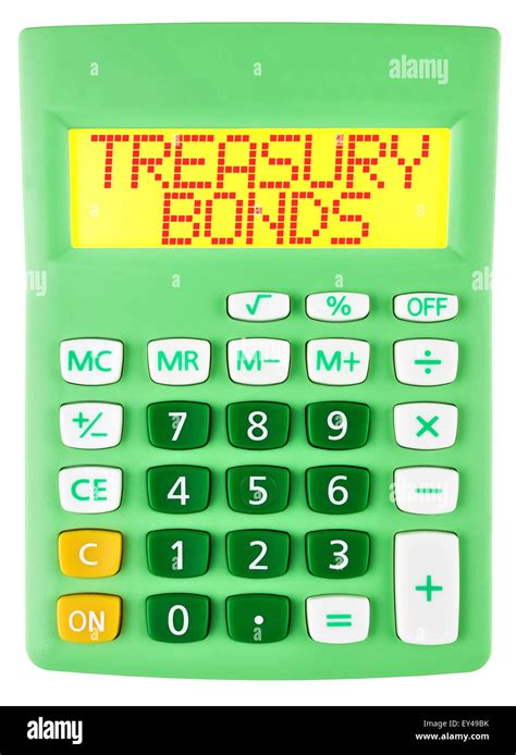 Calculator with TREASURY BONDS on display isolated on white background ...