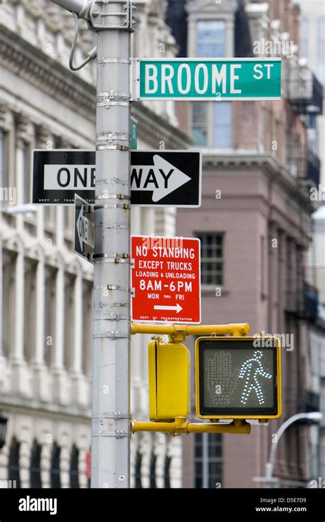 New York City street and traffic signs Stock Photo - Alamy