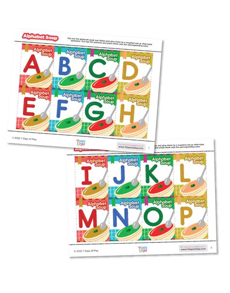 Alphabet Soup - Fun Activity for Kids - 7 Days of Play