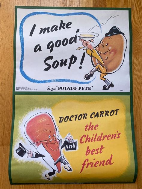 Potato Pete/Dr. Carrot WWII UK propaganda poster reproduction | #4626391951