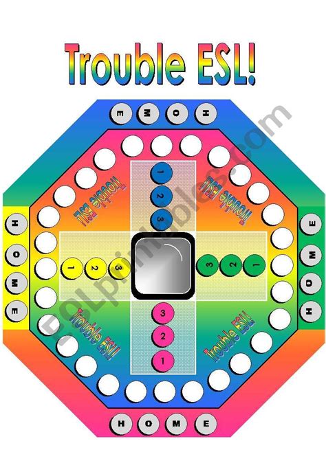 Trouble ESL Game Board/Board Game - ESL worksheet by Pinky Makus ...