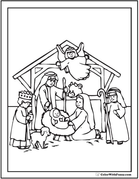 Pencil Of The Nativity Scene Coloring Pages