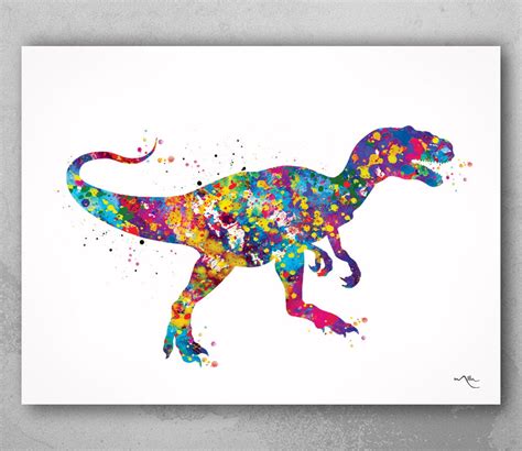 Trex Dinosaur Art Print Watercolor Print Dino Art Print for - Etsy UK