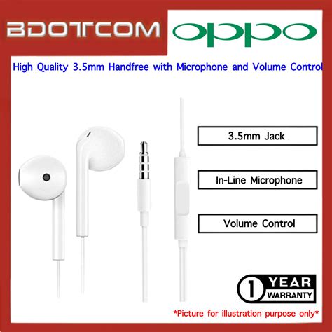 Oppo High Quality 3.5mm Handsfree with Microphone and Volume Control ...