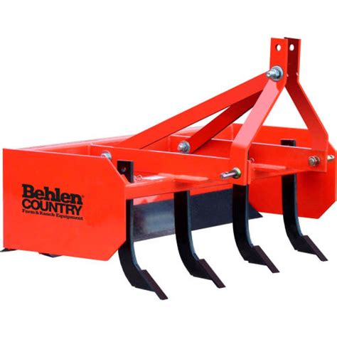 4' Box Blade Tractor Attachment 80111000 Category 1 Pins; Category 0 ...