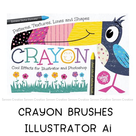 AI54 Wax Crayon Textures and Pattern for Adobe Illustrator (Crayon ...