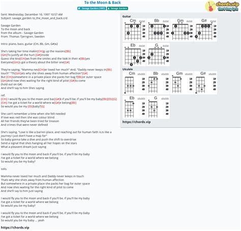 Chord: To the Moon & Back - tab, song lyric, sheet, guitar, ukulele ...