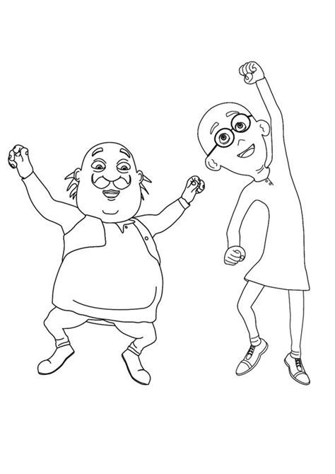 Motu Patlu Coloring Sheet | Free Printable Coloring Pages