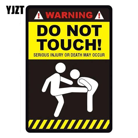 YJZT 10*14.7cm WARNING DO NOT TOUCH' Funny Retro reflective Car Sticker ...