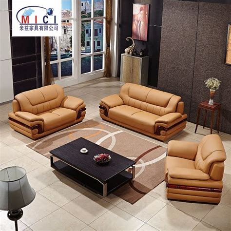 American Style Classic Furniture Leather Sofa Set for Living Room ...