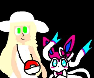 Lillie and Nebby (Pokemon Sun and Moon) - Drawception