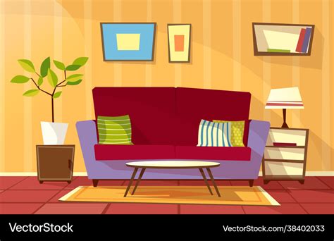 Cartoon living room apartment interior Royalty Free Vector