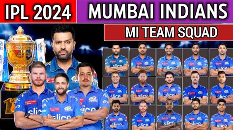 IPL 2024 || Mumbai Indians Squad || MI Team Full Players List 2024 ...