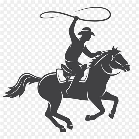 Silhouette cowboy riding horse on transparent backround PNG - Similar PNG