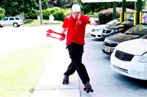 Sonic carhop shows off skate moves