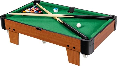 COSTWAY Mini Pool Table, Wooden Tabletop Snooker Set with 16 Balls, 2 ...