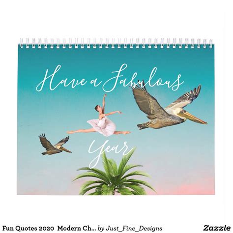 Fun Quotes 2023 Modern Chic Calendar | Zazzle | Cool calendars ...