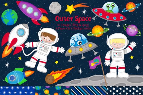 Space clipart, Space graphics & illustrations, Astronauts