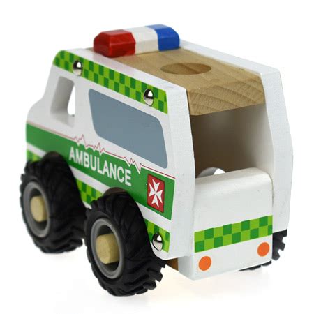 Wooden Toy Truck - Ambulance - MyWoodenToys