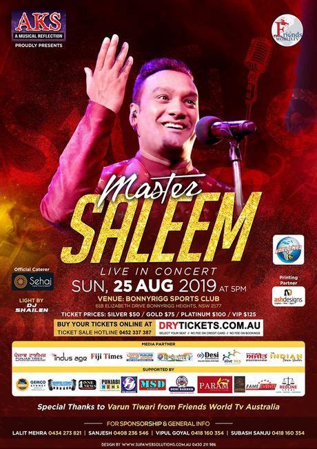 Master Saleem Live In Concert Sydney - DryTickets.com.au