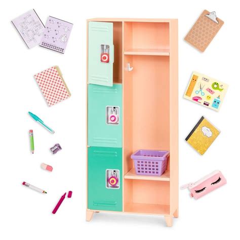 Our Generation Classroom Cool School Locker Accessory Set for 18" Dolls ...