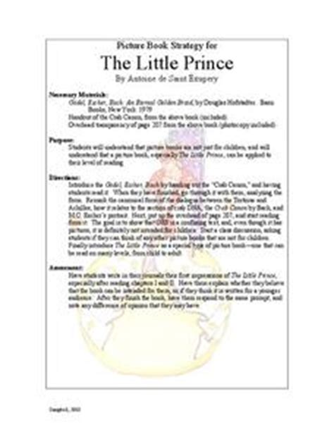 The Little Prince: Picture Book Strategy Lesson Plan for 6th - 8th ...