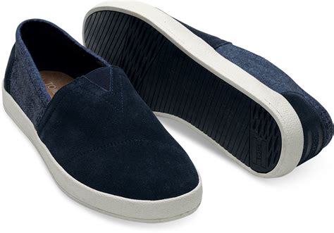 Lyst - Toms Navy Suede And Herringbone Men's Avalon Slip-ons in Blue ...