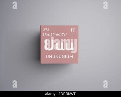 Unununium. Transition metals. Chemical Element of Mendeleev's Periodic ...