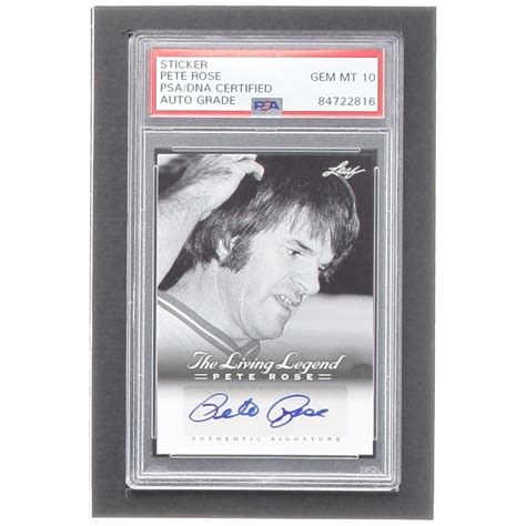 Pete Rose 2012 Leaf Pete Rose The Living Legend Autographs #AU16 (PSA ...