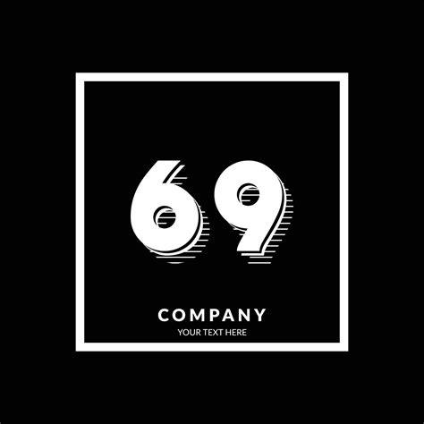 69 number initial logo template with rectangle design 13334879 Vector ...