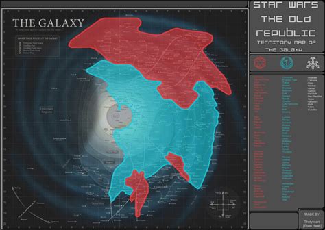 This map shows the Territory of the Sith Empire and the Galactic ...