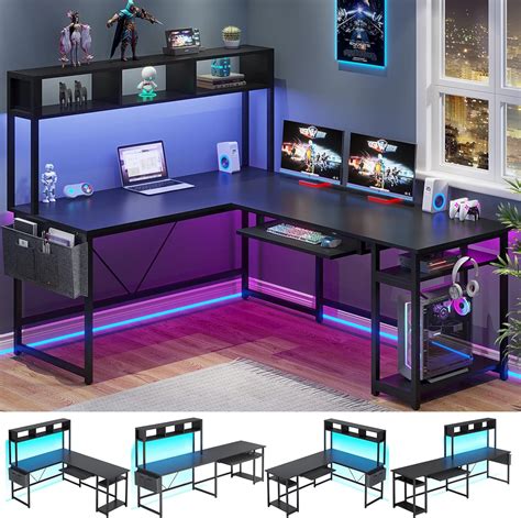 SEDETA L Shaped Gaming Desk, Reversible 94.5” Computer Desk, Gaming ...