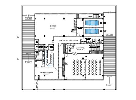 Conference hall floor plan detail drawing specified in this AutoCAD ...