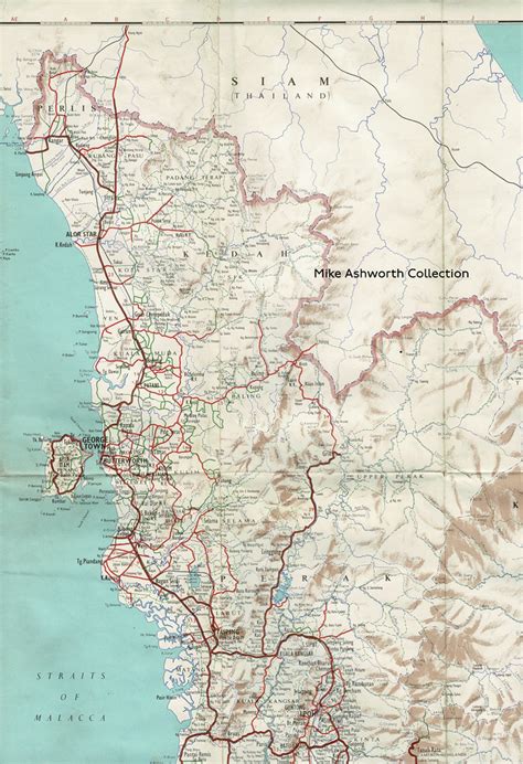 Shell Road Map of Malaya, 1958 - Perak, Penang, Kedah & Perlis. - a ...