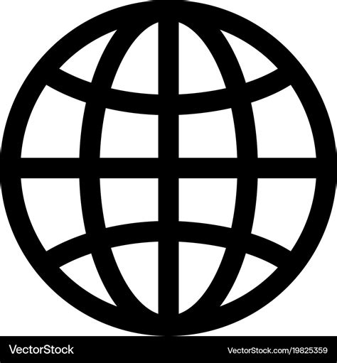 Globe symbol planet earth or internet browser Vector Image