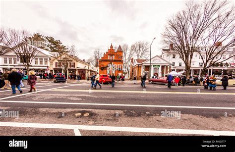 Main Street At Christmas Stockbridge, Massachusetts, USA Stock Photo ...