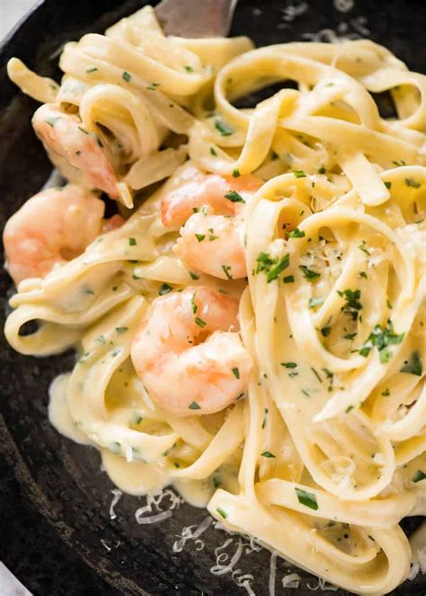 Creamy Garlic Prawn Pasta | RecipeTin Eats