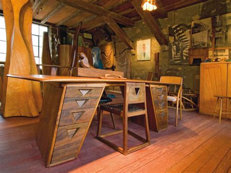 Wharton Esherick desk inspired by a sawhorse table witnessed at an ...