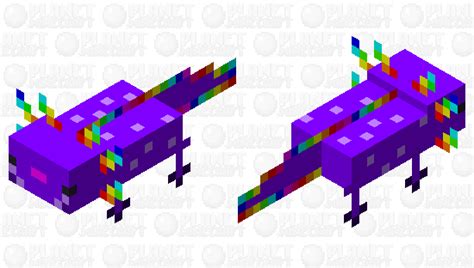 Rainbow Axolotl Minecraft Mob Skin