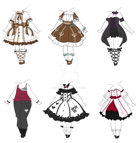 Outfit Batch 4 :lowered price: [CLOSED] | Fashion design drawings ...