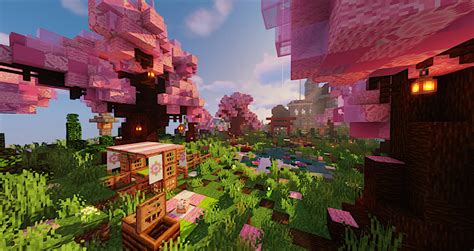 Download Beautiful Minecraft Cherry Blossoms Wallpaper | Wallpapers.com