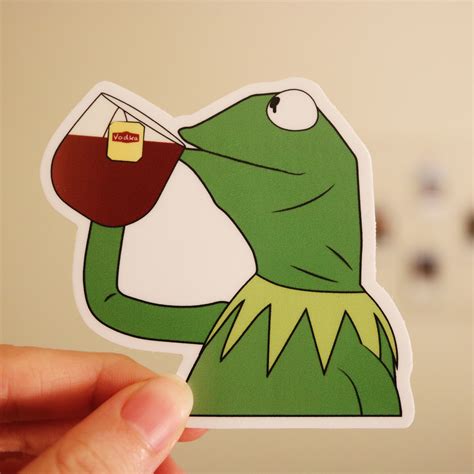 Kermit Sipping Tea Sticker Decal for Laptop | Etsy