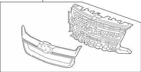 Chevrolet Colorado Grille. 2015-20, W/O ZR2, ZR2 BISON, w/o Z71 ...