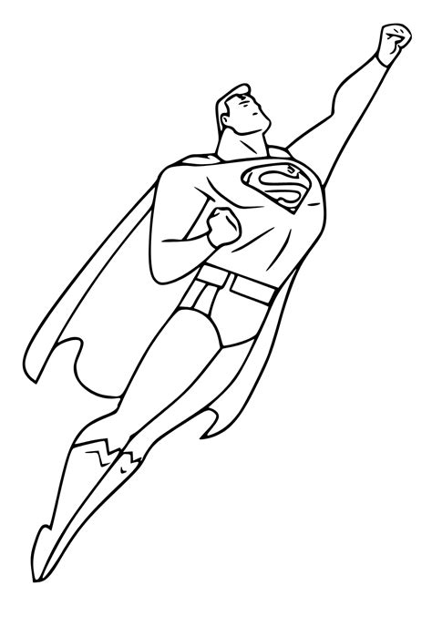 Flying Kid Superhero Coloring Page