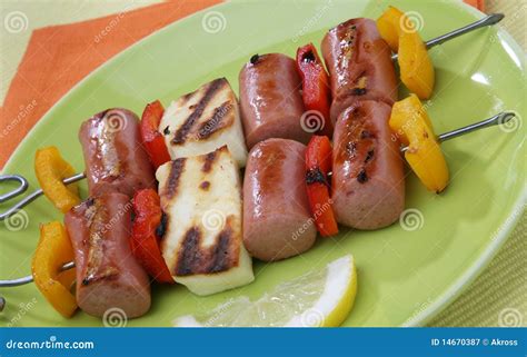 Frankfurter Grilled and Cheese Stock Image - Image of vegetable ...