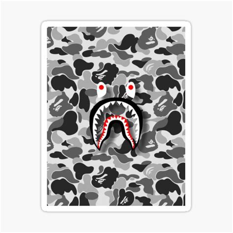 Black Bape Camo Shark Stickers | Redbubble