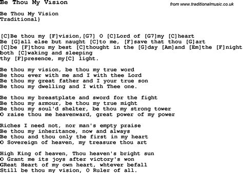 Traditional Song Be Thou My Vision with Chords, Tabs and Lyrics