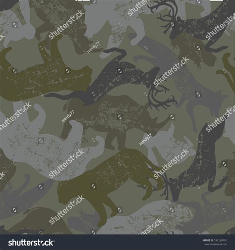 Camouflage Animal Pattern Stock Vector (Royalty Free) 742190791 ...