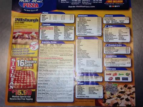 Menu at Mm! Mm! Pizza pizzeria, Bethel Park, South Park Rd